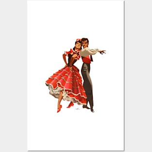 VINTAGE, RETRO SPAIN, FUN,FUNNY, spanish dancers, Flamenco Posters and Art